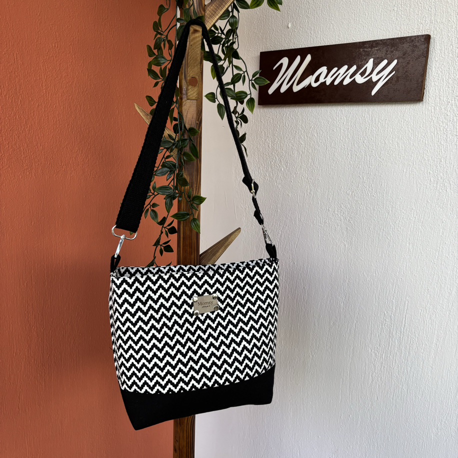 Zigzag Noir - Midi Bag - görsel 2